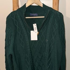 NWT Green Cable Knit Fisherman’s Sweater